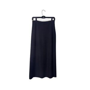 SANDRA ANGELOZZI Black Maxi Skirt Size 30 Made In Canada Classic A-Line Long Wom